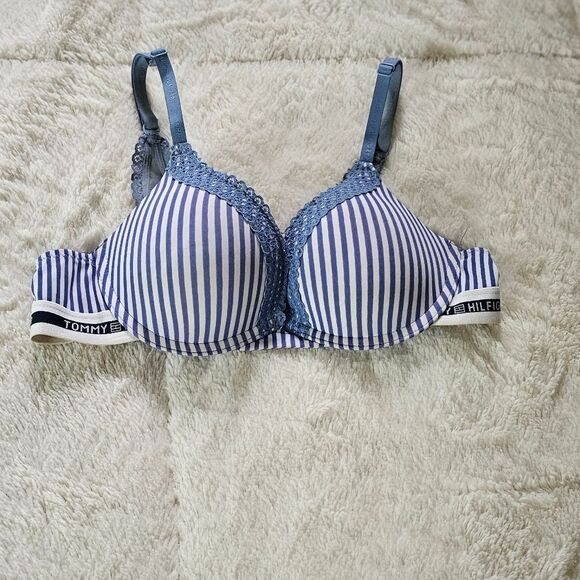 Tommy Hilfiger Blue Nautical Stripe Bra 34B - Picture 1 of 2